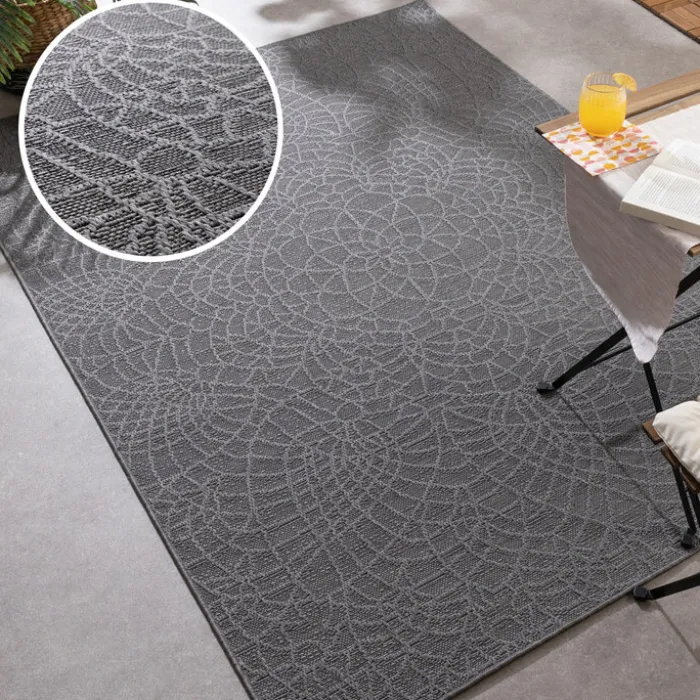 In- & Outdoor Teppich - Dunes Mandala Grau