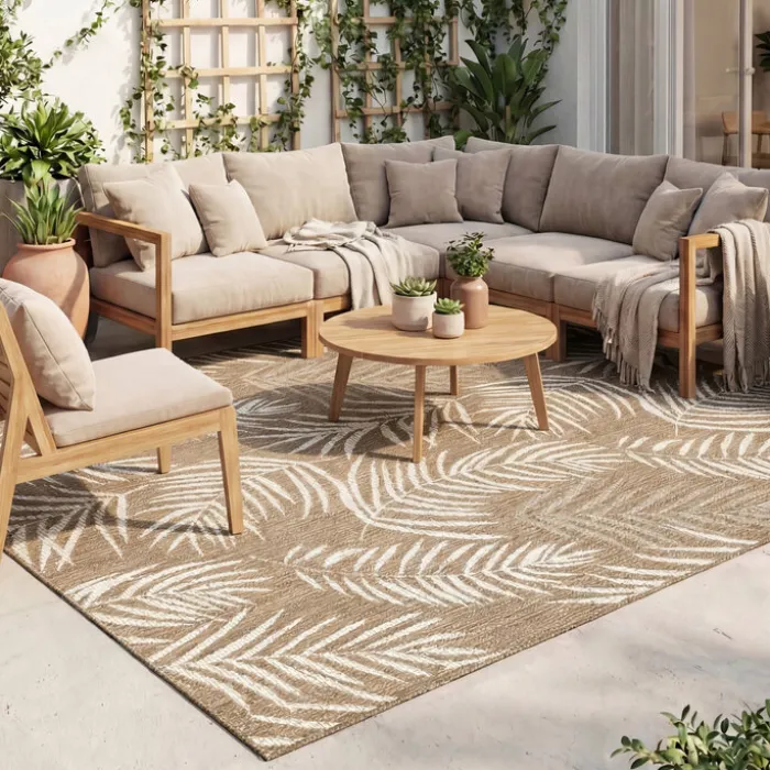 In-& Outdoor Teppich - Malta Leaves Natur