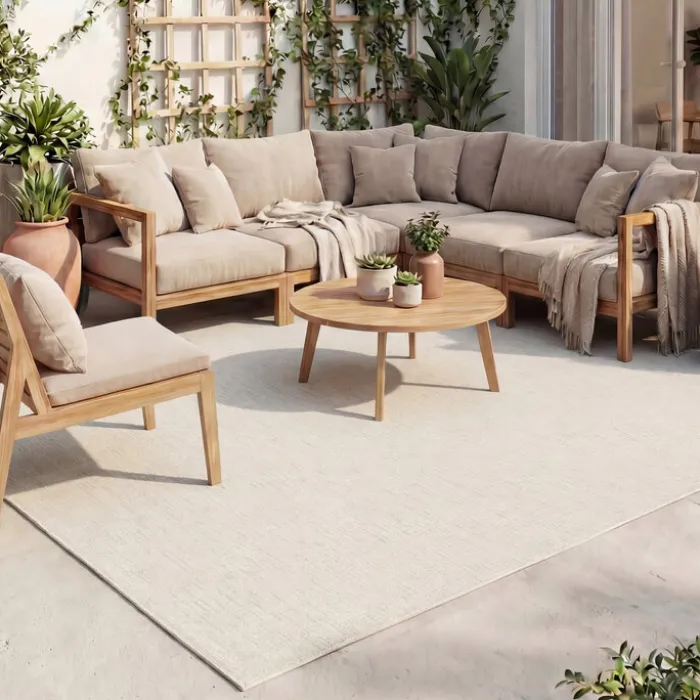In-& Outdoor Teppich - Malta Melange Creme