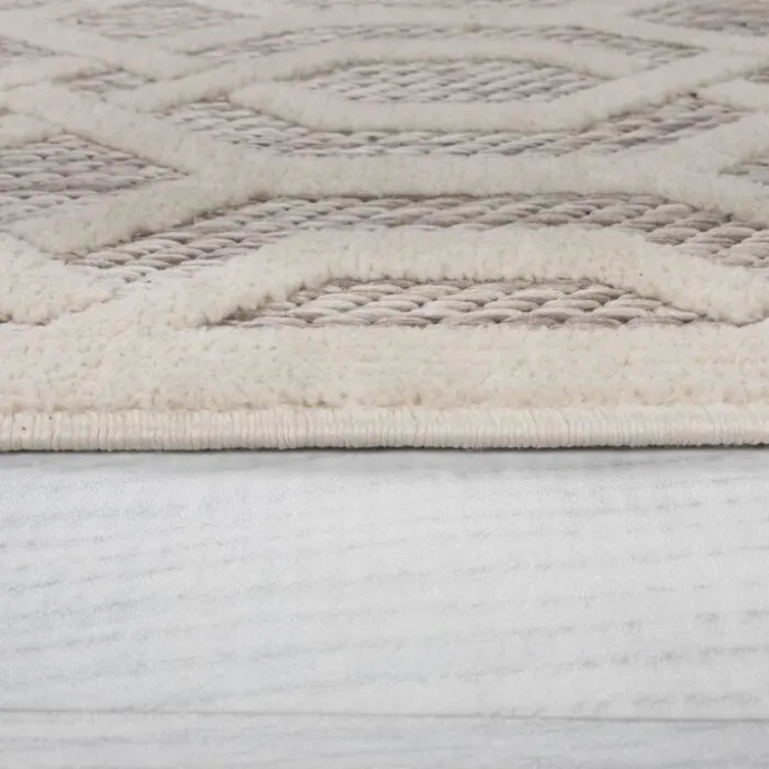 In- & Outdoor Teppich - Piatto Mataro Creme Weiß