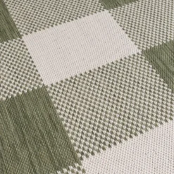 In- & Outdoor Teppich - Ranch Checkerboard Grün