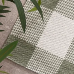 In- & Outdoor Teppich - Ranch Checkerboard Grün