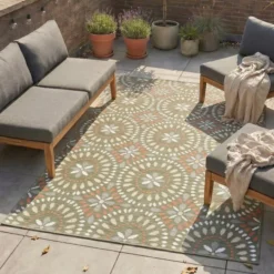 In- & Outdoor Teppich - Ranch Mandala Grün