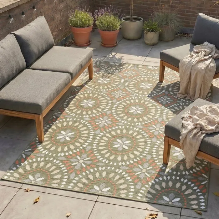 In- & Outdoor Teppich - Ranch Mandala Grün