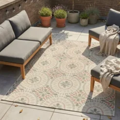 In- & Outdoor Teppich - Ranch Mandala Beige