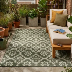 In- & Outdoor Teppich - Rio Flower Grün