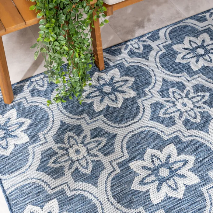 In- & Outdoor Teppich - Rio Flower Blau