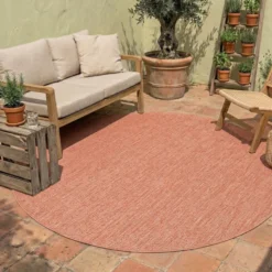 In- & Outdoor Teppich Rund - Costa Terracotta