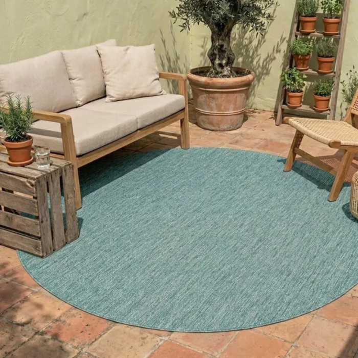 In- & Outdoor Teppich Rund - Costa Türkis