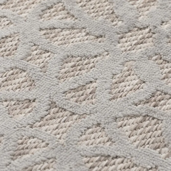 In- & Outdoor Teppich Rund - Piatto Argento Grau Weiß - Ø 160cm