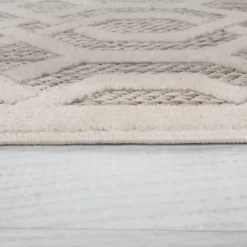 In- & Outdoor Teppich Rund - Piatto Mataro Creme Weiß - Ø 160cm