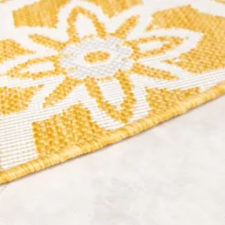 In- & Outdoor Teppich Rund - Rio Flower Gelb