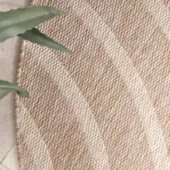 In- & Outdoor Teppich Rund - Sierra Curves Beige Creme