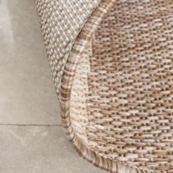 In- & Outdoor Teppich Rund - Sierra Curves Beige Creme