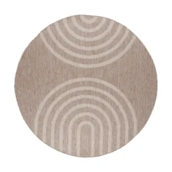 In- & Outdoor Teppich Rund - Sierra Arches Beige Creme