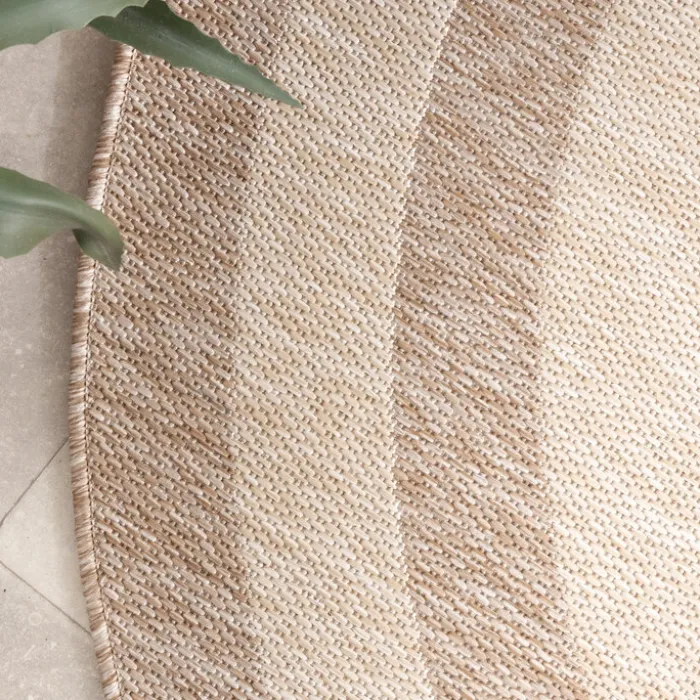 In- & Outdoor Teppich Rund - Sierra Frame Beige Creme