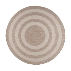 In- & Outdoor Teppich Rund - Sierra Frame Beige Creme