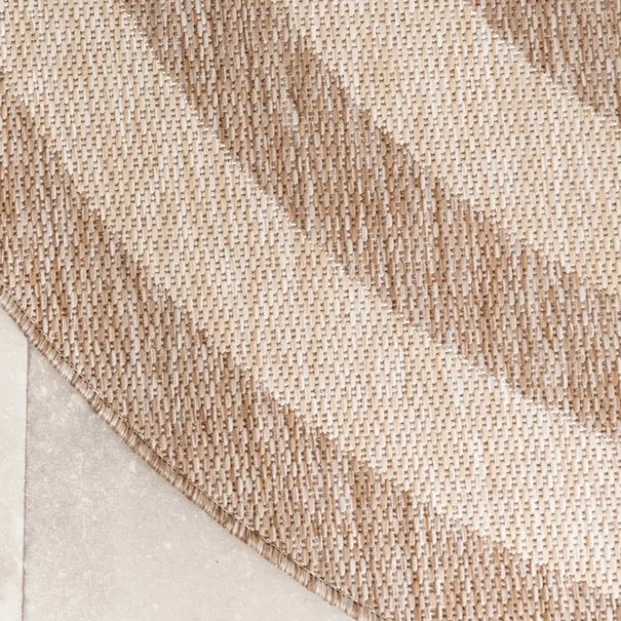 In- & Outdoor Teppich Rund - Sierra Frame Beige Creme