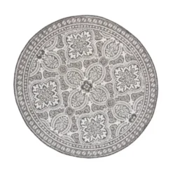 In- & Outdoor Teppich Rund - Summer Oriental Grau