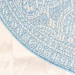 In- & Outdoor Teppich Rund - Summer Oriental Hellblau