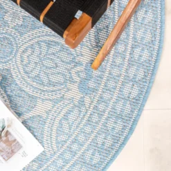 In- & Outdoor Teppich Rund - Summer Oriental Hellblau