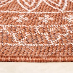 In- & Outdoor Teppich Rund - Summer Azteca Terracotta