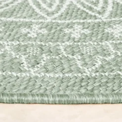 In- & Outdoor Teppich Rund - Summer Azteca Grün