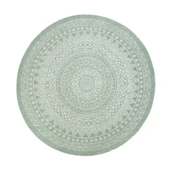 In- & Outdoor Teppich Rund - Summer Azteca Grün