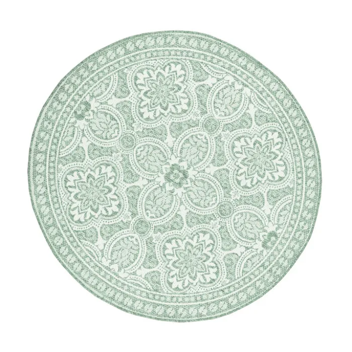 In- & Outdoor Teppich Rund - Summer Oriental Grün