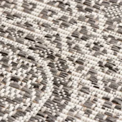 In- & Outdoor Teppich Rund - Summer Azteca Grau