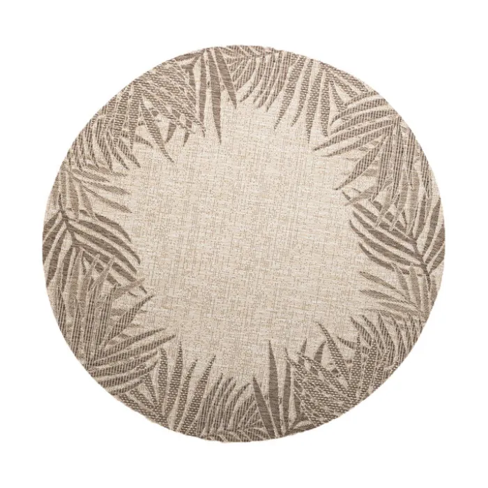 In- & Outdoor Teppich Rund - Tiga Edge Taupe