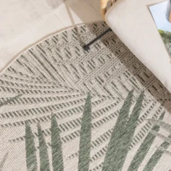In- & Outdoor Teppich Rund - Tiga Palm Grün