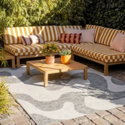 In- & Outdoor Teppich - Summer Swirl Grau