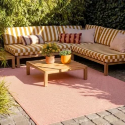 In- & Outdoor Teppich - Summer Tile Rosa