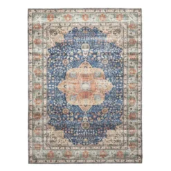 In- & Outdoor Teppich Vintage - Kairo Medaillon Dunkelblau Terra