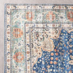 In- & Outdoor Teppich Vintage - Kairo Medaillon Dunkelblau Terra