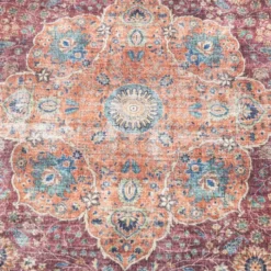 In- & Outdoor Teppich Vintage - Kairo Medaillon Bordeaux