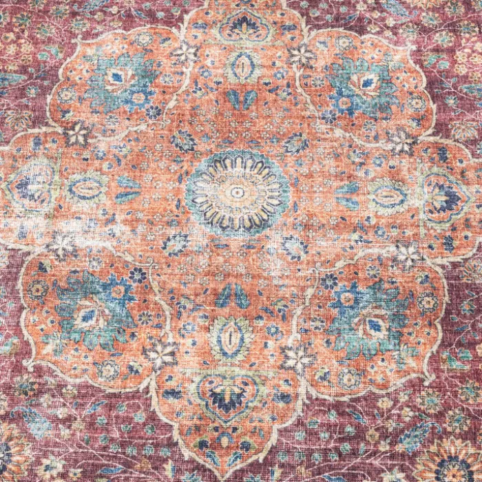 In- & Outdoor Teppich Vintage - Kairo Medaillon Bordeaux