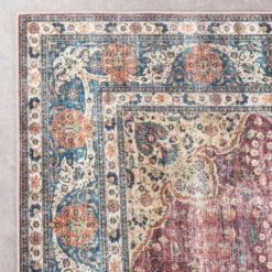 In- & Outdoor Teppich Vintage - Kairo Medaillon Bordeaux