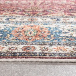 In- & Outdoor Teppich Vintage - Kairo Medaillon Bordeaux