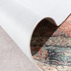 In- & Outdoor Teppich Vintage - Kairo Medaillon Terra Dunkelblau