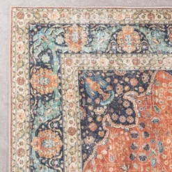 In- & Outdoor Teppich Vintage - Kairo Medaillon Terra Dunkelblau