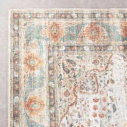 In- & Outdoor Teppich Vintage - Kairo Medaillon Creme Bunt