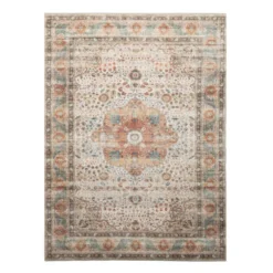 In- & Outdoor Teppich Vintage - Kairo Medaillon Creme Bunt