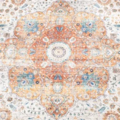 In- & Outdoor Teppich Vintage - Kairo Medaillon Creme Bunt