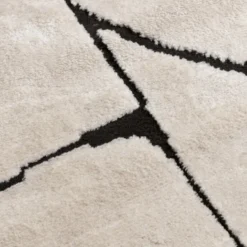 Japandi Teppich - Yori Blocks Creme Schwarz