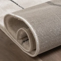 Japandi Teppich - Yori Blocks Creme Schwarz