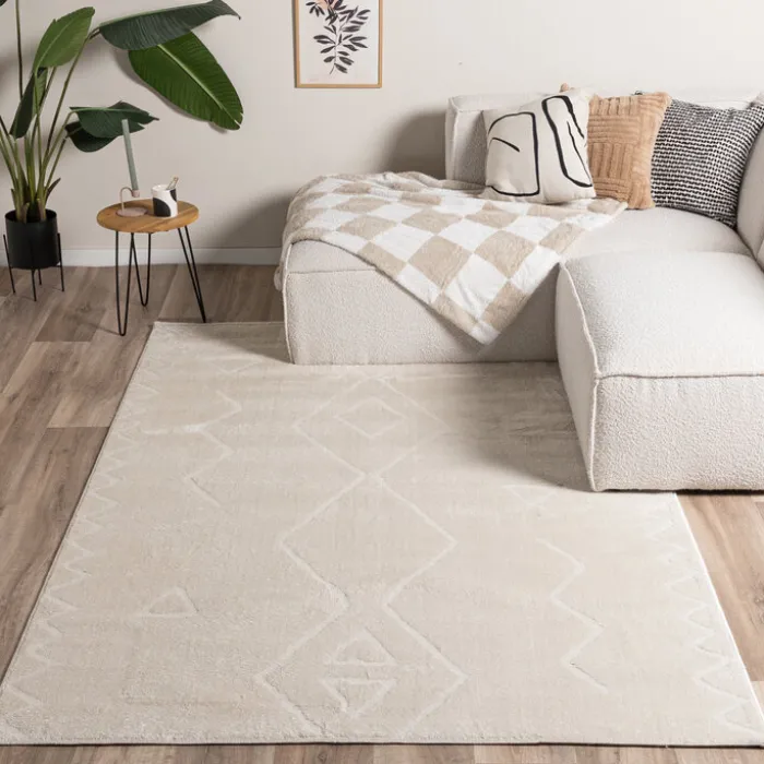 Japandi Teppich - Yori Geo Creme Weiß
