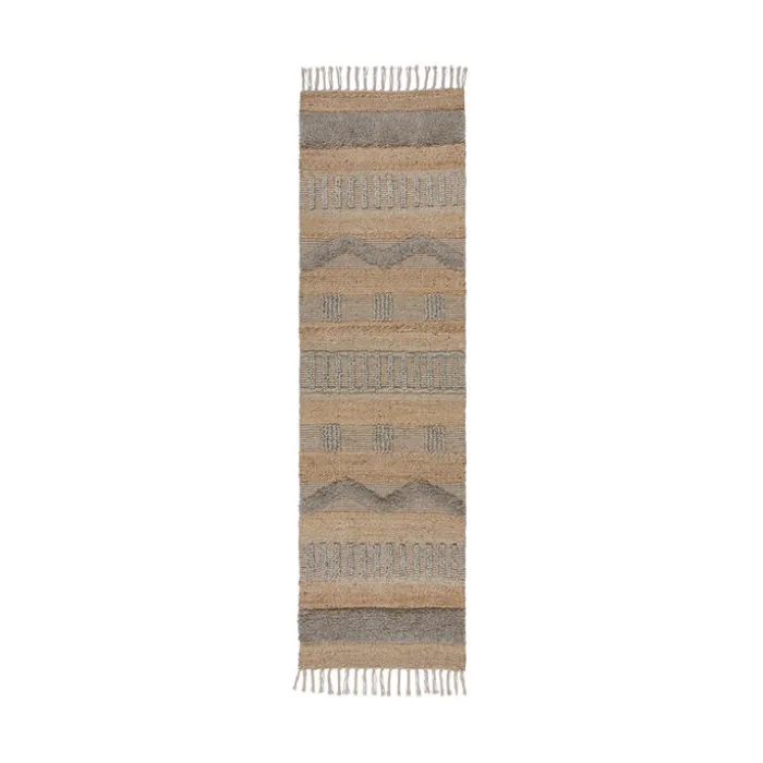 Jute Läufer - Jubio Medina Natur Grau - 60x230cm
