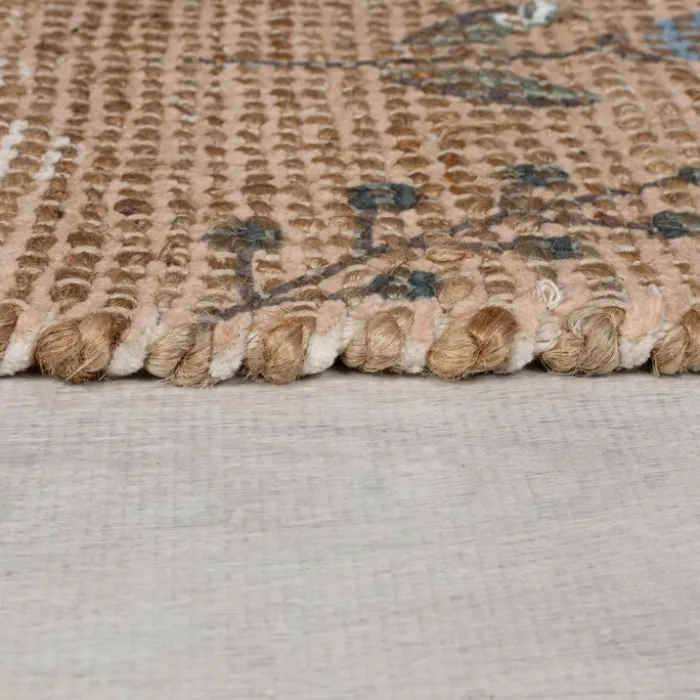 Jute Teppich - Amilio Floral Braun
